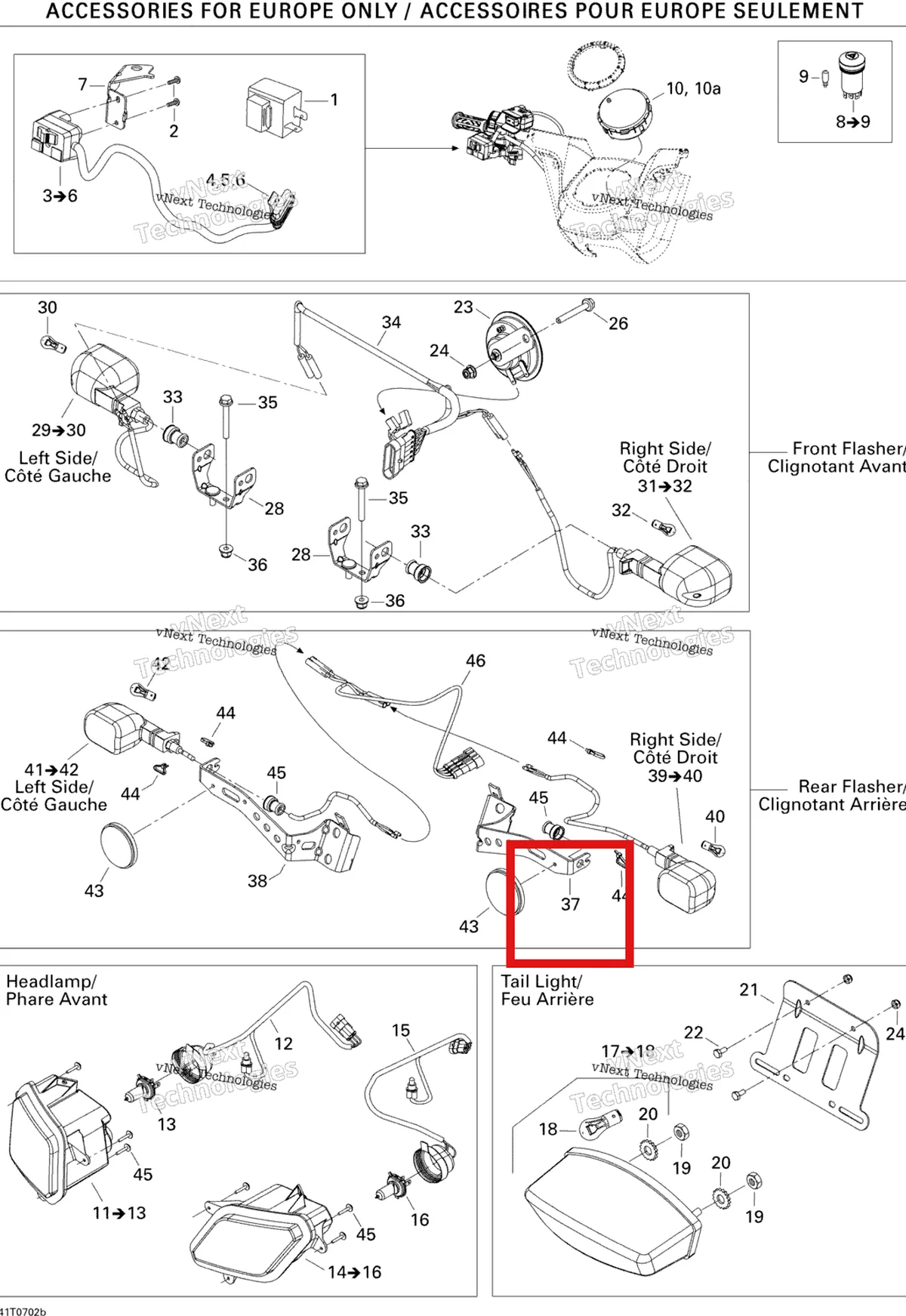 Деталь 710001014 на схеме узла 2007 Can-Am Outlander 400 STD 4 X 4 Electrical Accessories Euro