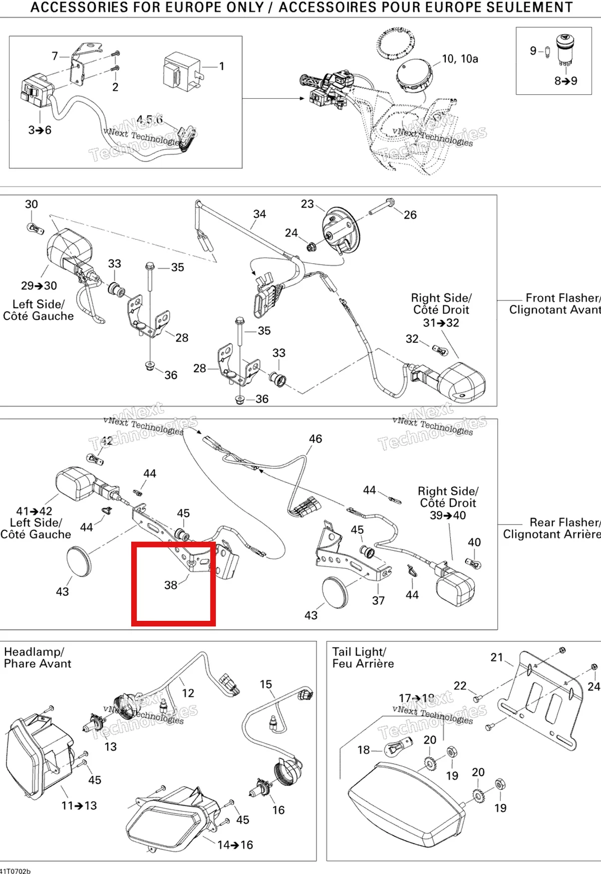 Деталь 710001016 на схеме узла 2007 Can-Am Outlander 400 STD 4 X 4 Electrical Accessories Euro