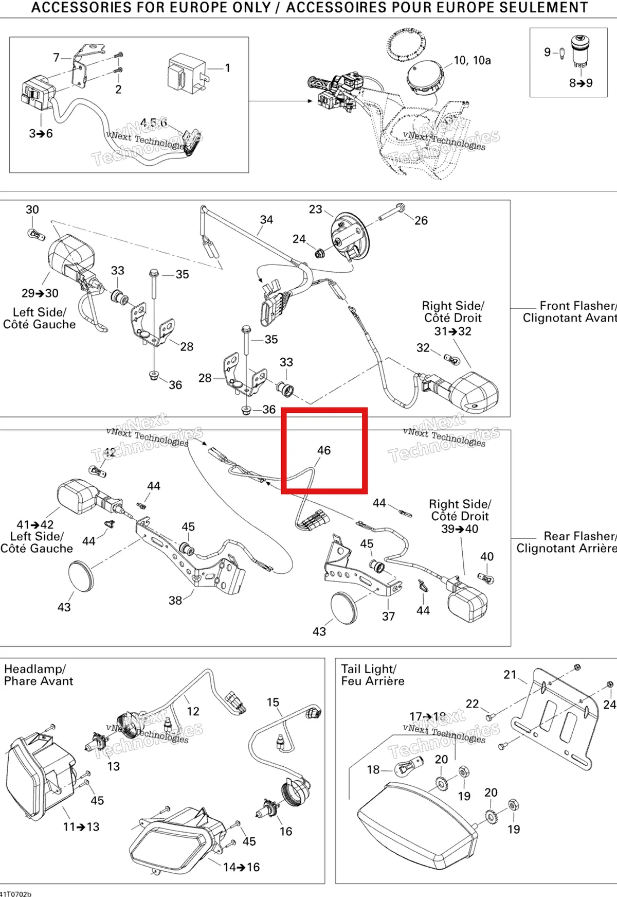 Деталь 710001032 на схеме узла 2007 Can-Am Outlander 400 STD 4 X 4 Electrical Accessories Euro
