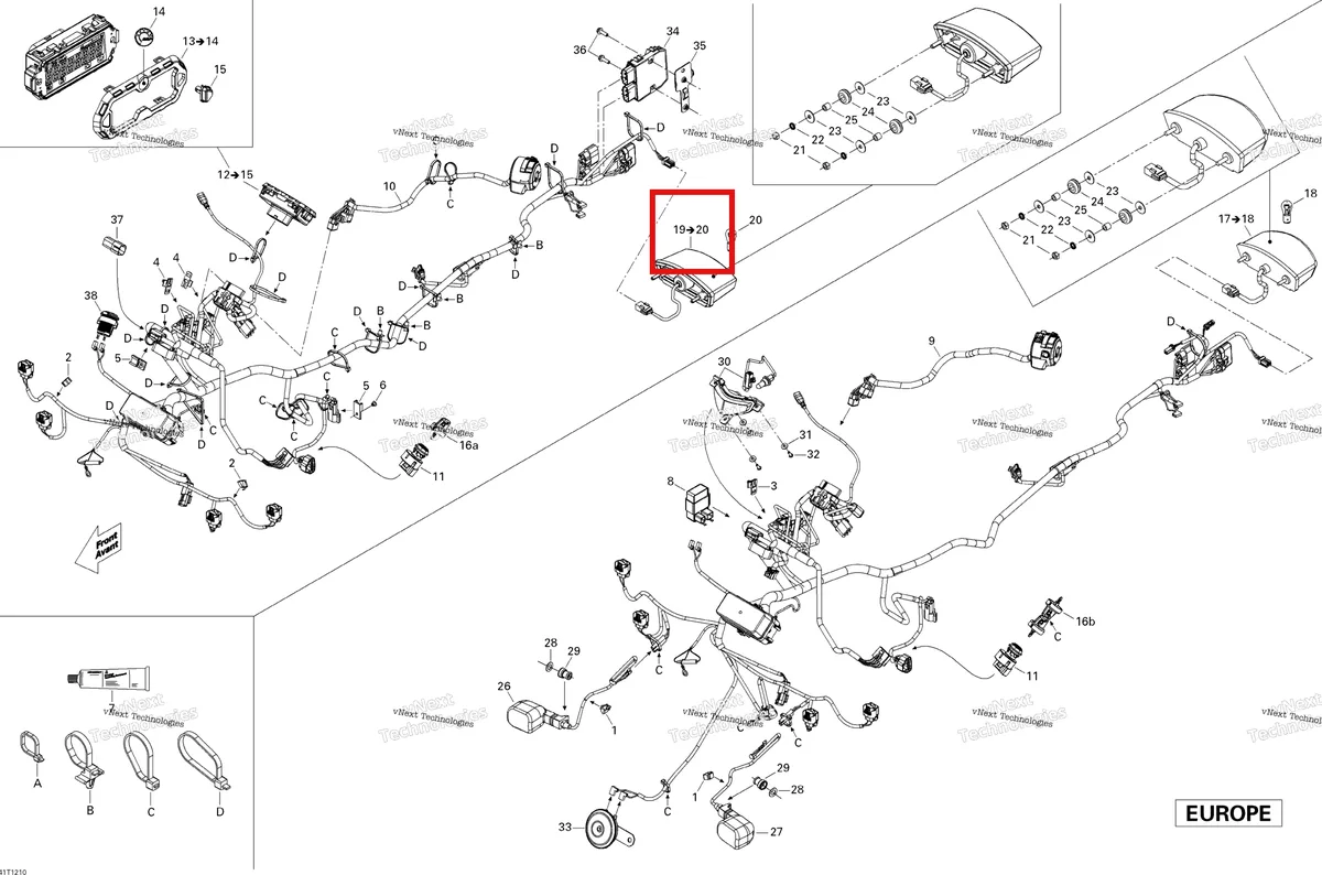 Деталь 710001041 на схеме узла 2012 Can-Am Renagade 500EFI STD Electrical Accessories