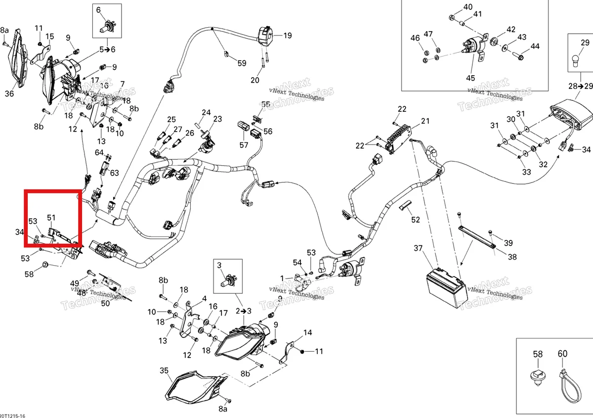 Деталь 710001074 на схеме узла 2015 Can-Am DS 450EFI STD Electrical System