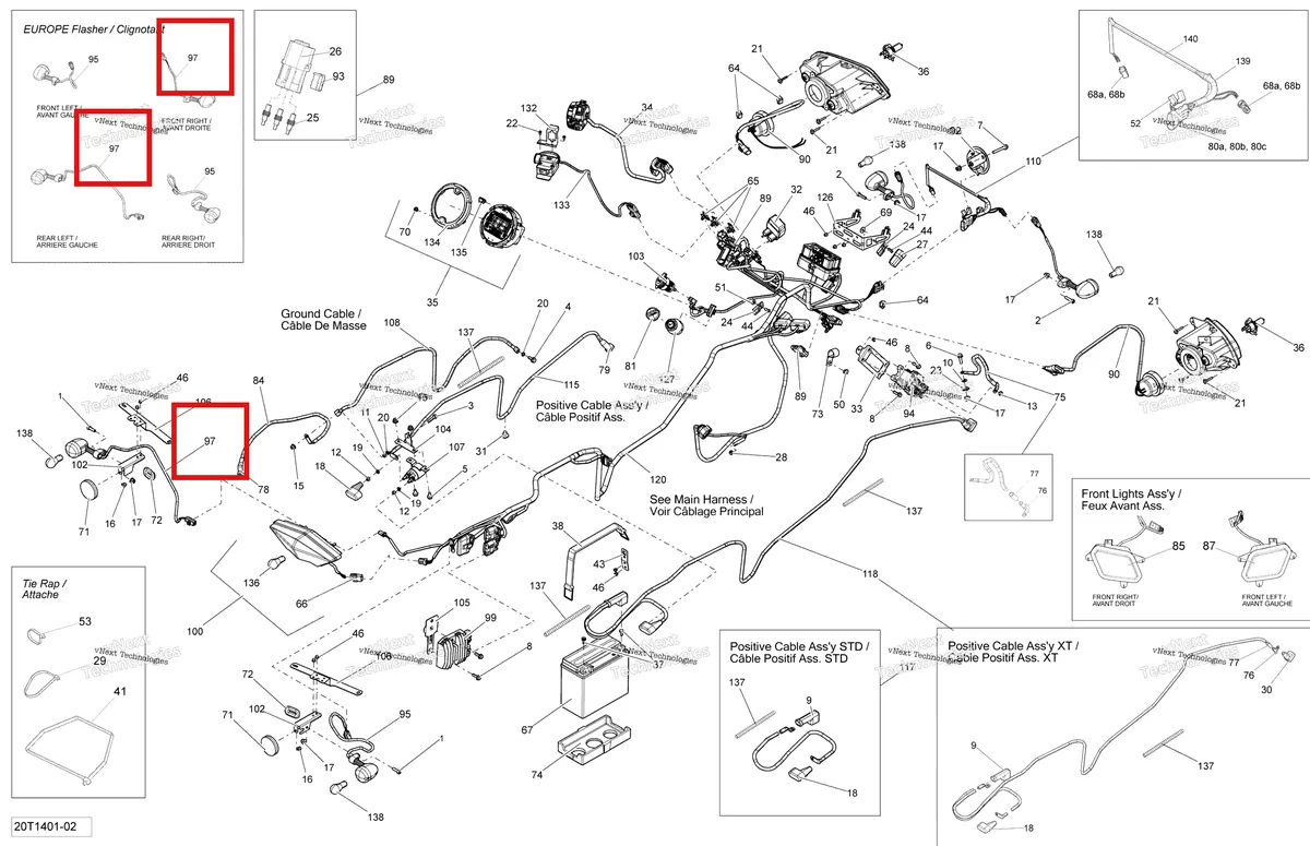 Деталь 710001080 на схеме узла 2014 Can-Am OUTLANDER 400 EFI, STD, XT Electrical System