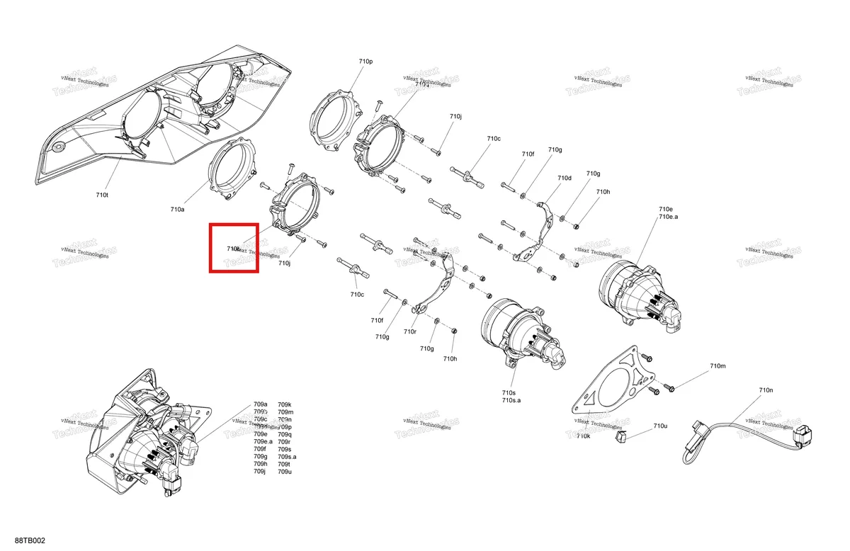 Деталь 710001082 на схеме узла 2022 Can-Am Renegade 1000R EFI - XXC - CE Electric - Headlights