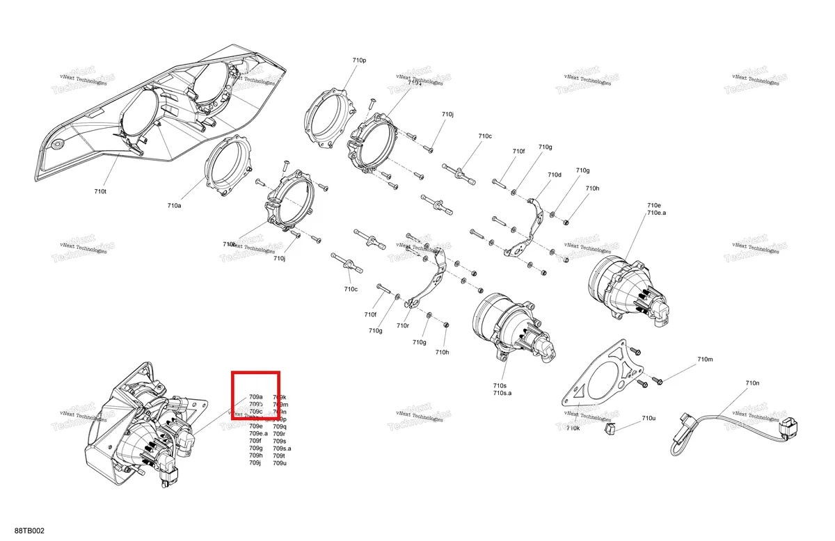 Деталь 710001083 на схеме узла 2022 Can-Am Renegade 1000R EFI - XXC - CE Electric - Headlights