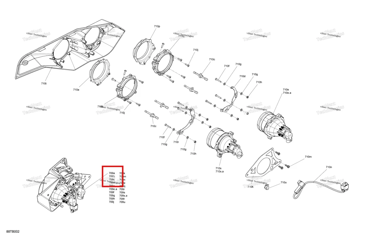 Деталь 710001084 на схеме узла 2022 Can-Am Renegade 1000R EFI - XXC - CE Electric - Headlights