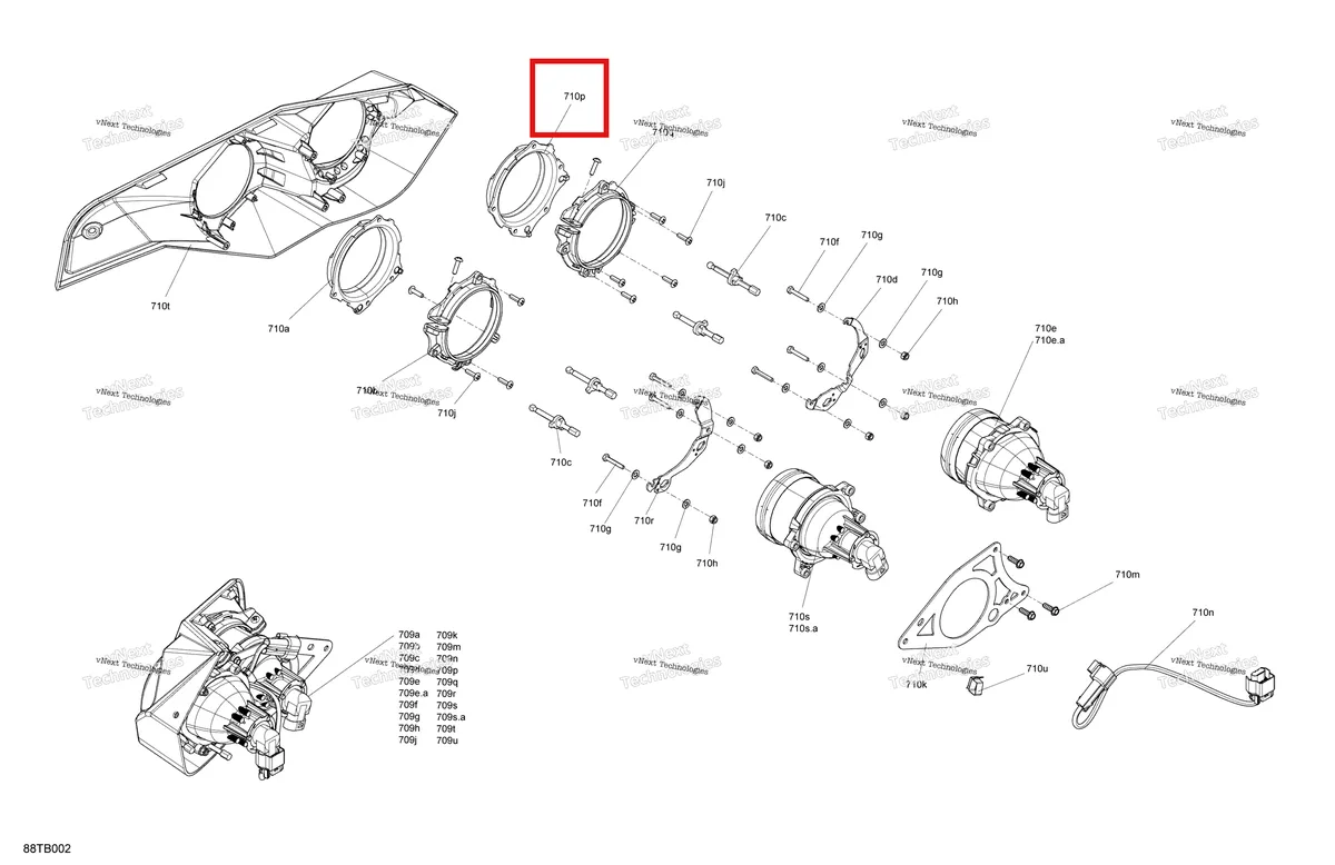 Деталь 710001085 на схеме узла 2022 Can-Am Renegade 1000R EFI - XXC - CE Electric - Headlights