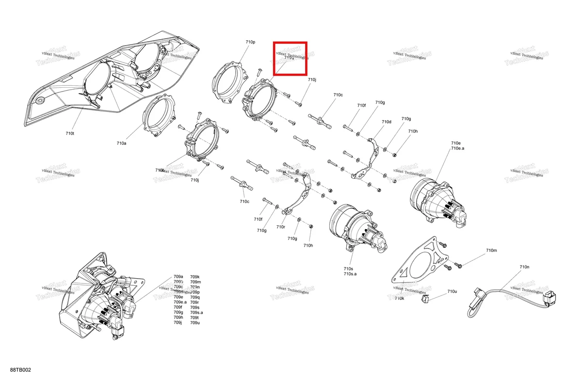 Деталь 710001086 на схеме узла 2022 Can-Am Renegade 1000R EFI - XXC - CE Electric - Headlights