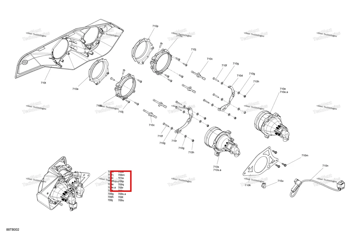 Деталь 710001087 на схеме узла 2022 Can-Am Renegade 1000R EFI - XXC - CE Electric - Headlights
