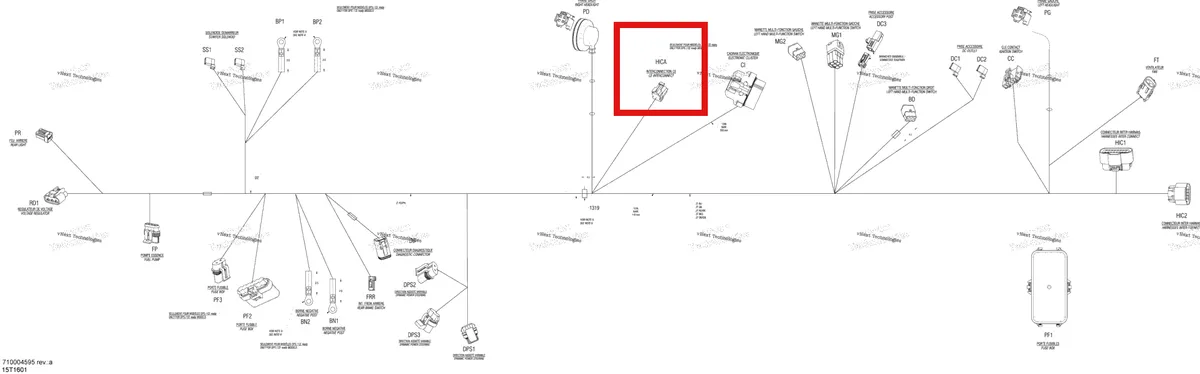 Деталь 710001125 на схеме узла 2016 Can-Am Outlander L - 570 EFI - XMR Package Electrical Harness - All Models