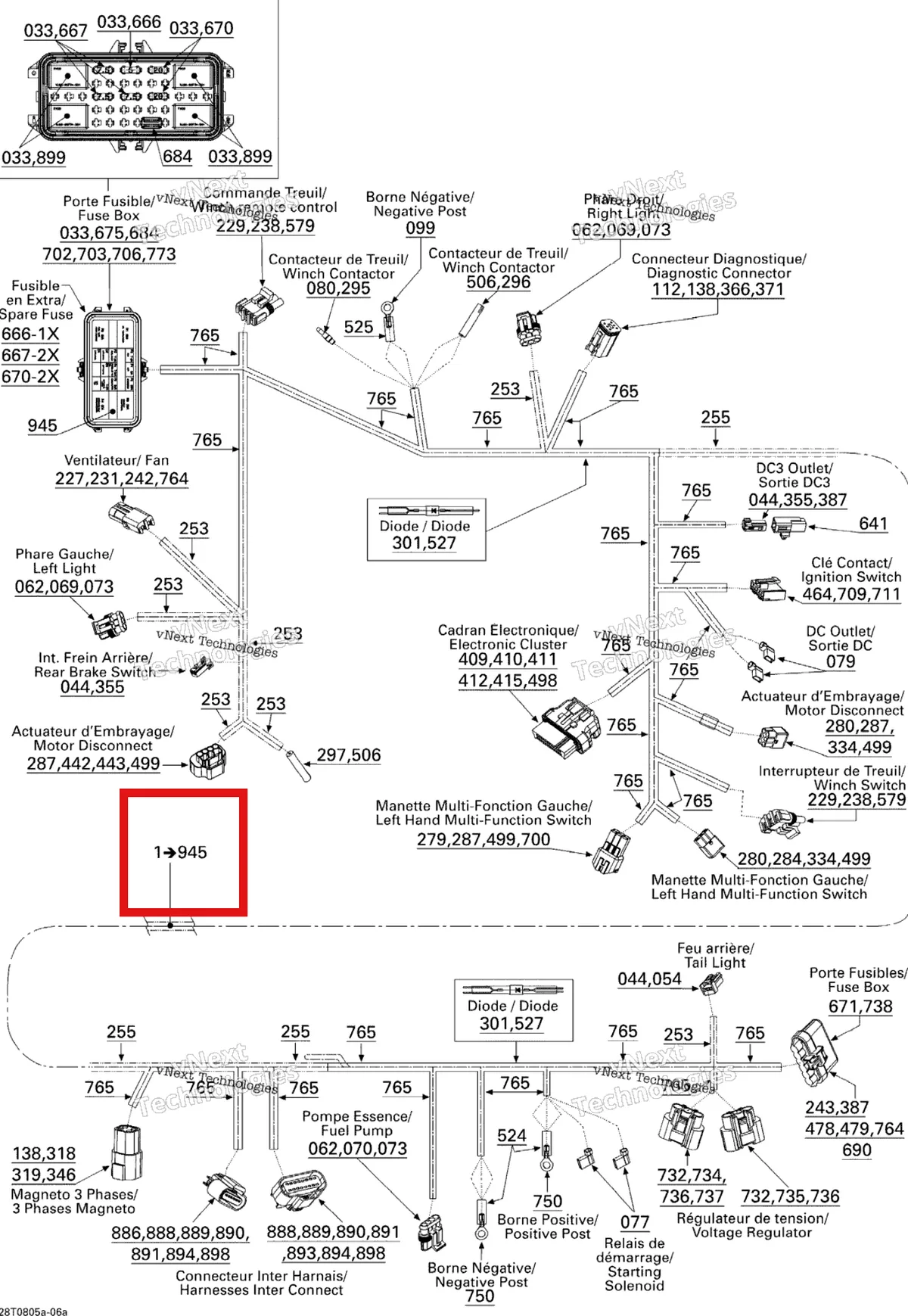 Деталь 710001171 на схеме узла 2008 Can-Am Outlander MAX 400 EFI STD Main Harness