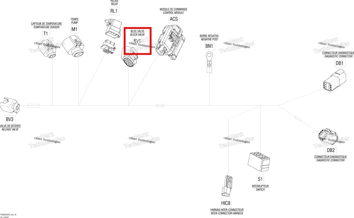Деталь 710001185 на схеме узла 2014 Can-Am COMMANDER 1000, LTD Electrical Harness Compressor, Ltd