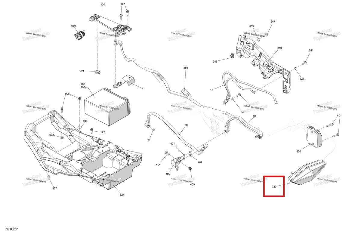 Деталь 710001203 на схеме узла 2023 Can-Am Outlander 450 EFI - Mossy Oak Edition Electric - Rear Section