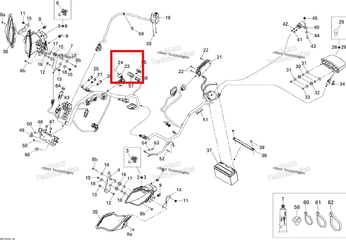 Деталь 710001207 на схеме узла 2010 Can-Am DS 450 EFI Electrical System