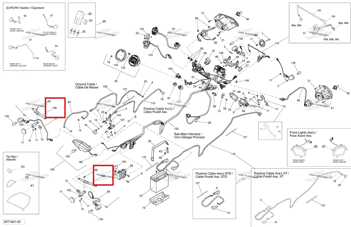 Деталь 710001241 на схеме узла 2014 Can-Am OUTLANDER 400 EFI, STD, XT Electrical System