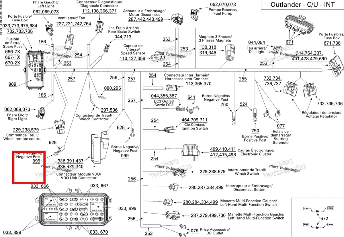 Деталь 710001267 на схеме узла 2008 Can-Am Outlander 500 STD Main Harness