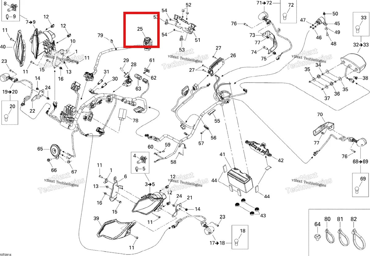 Деталь 710001306 на схеме узла Electrical System