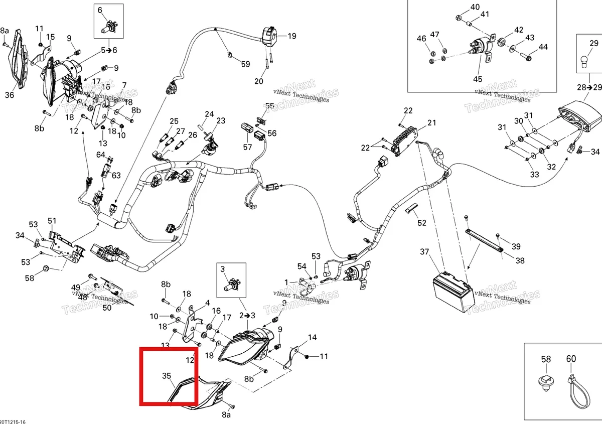 Деталь 710001310 на схеме узла 2015 Can-Am DS 450EFI STD Electrical System