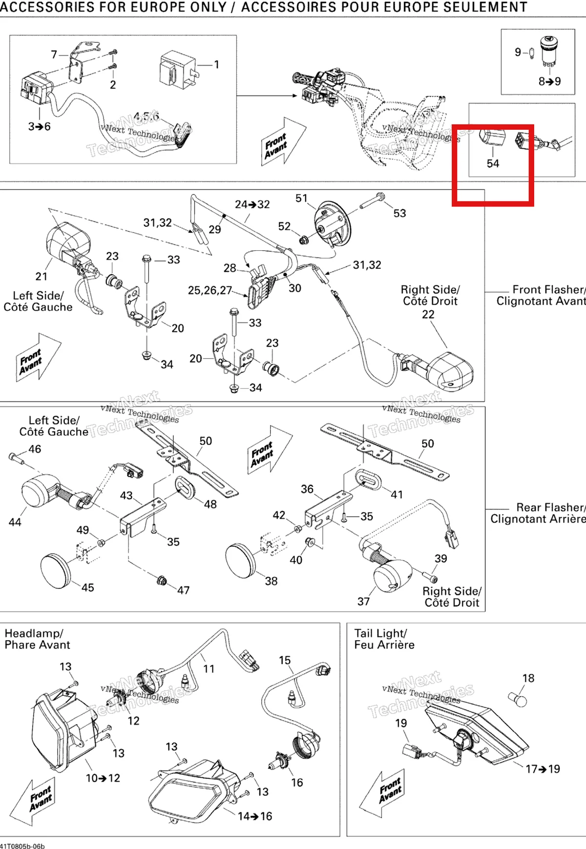 Деталь 710001370 на схеме узла 2008 Can-Am Outlander MAX 400 EFI STD Electrical Accessories Europe
