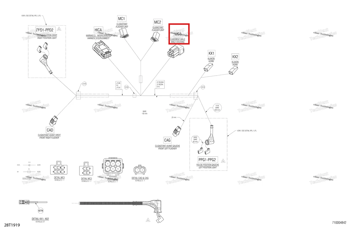 Деталь 710001446 на схеме узла 2019 Can-Am OUTLANDER MAX 1000 EFI - T3 Main Harness 710004842