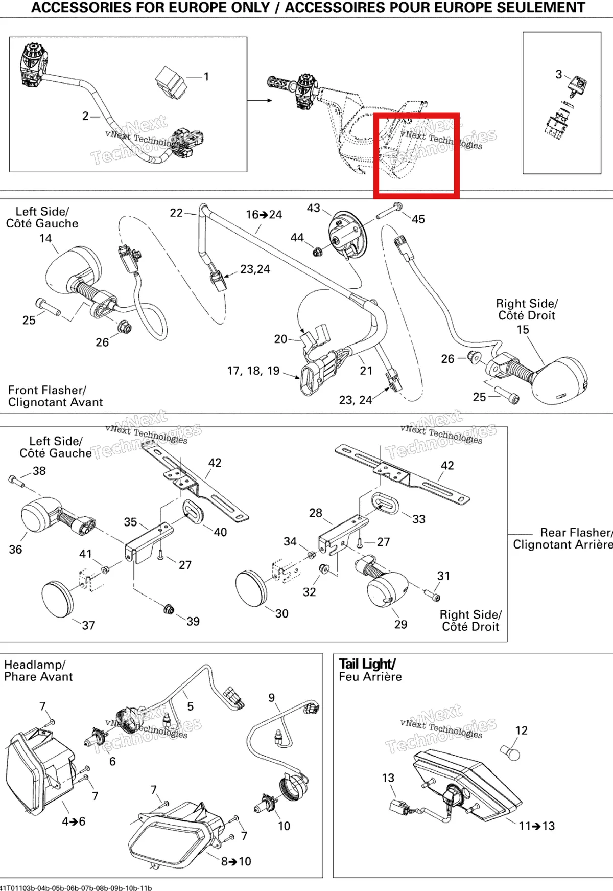 Деталь 710001447 на схеме узла 2011 Can-Am Outlander 500 EFI Electrical Accessories Europe
