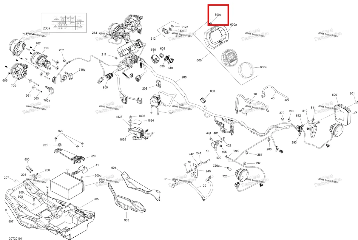 Деталь 710001473 на схеме узла 2020 Can-Am Outlander 650 EFI - STD DPS XT HUNTING Electrical System