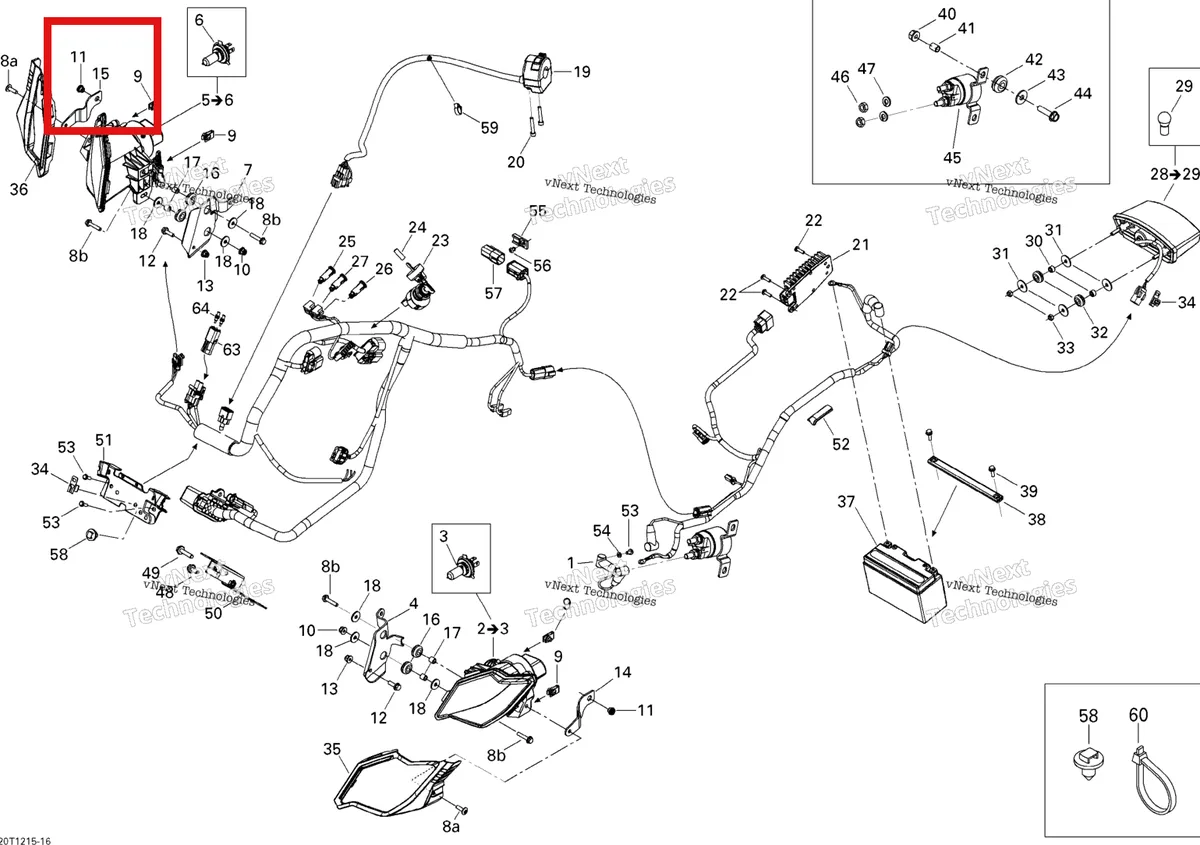 Деталь 710001520 на схеме узла 2015 Can-Am DS 450EFI STD Electrical System