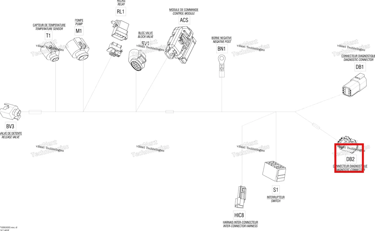 Деталь 710001540 (Деталь Male Housing, 6 Circuits) на схеме узла 2014 Can-Am COMMANDER 1000, LTD Electrical Harness Compressor, Ltd