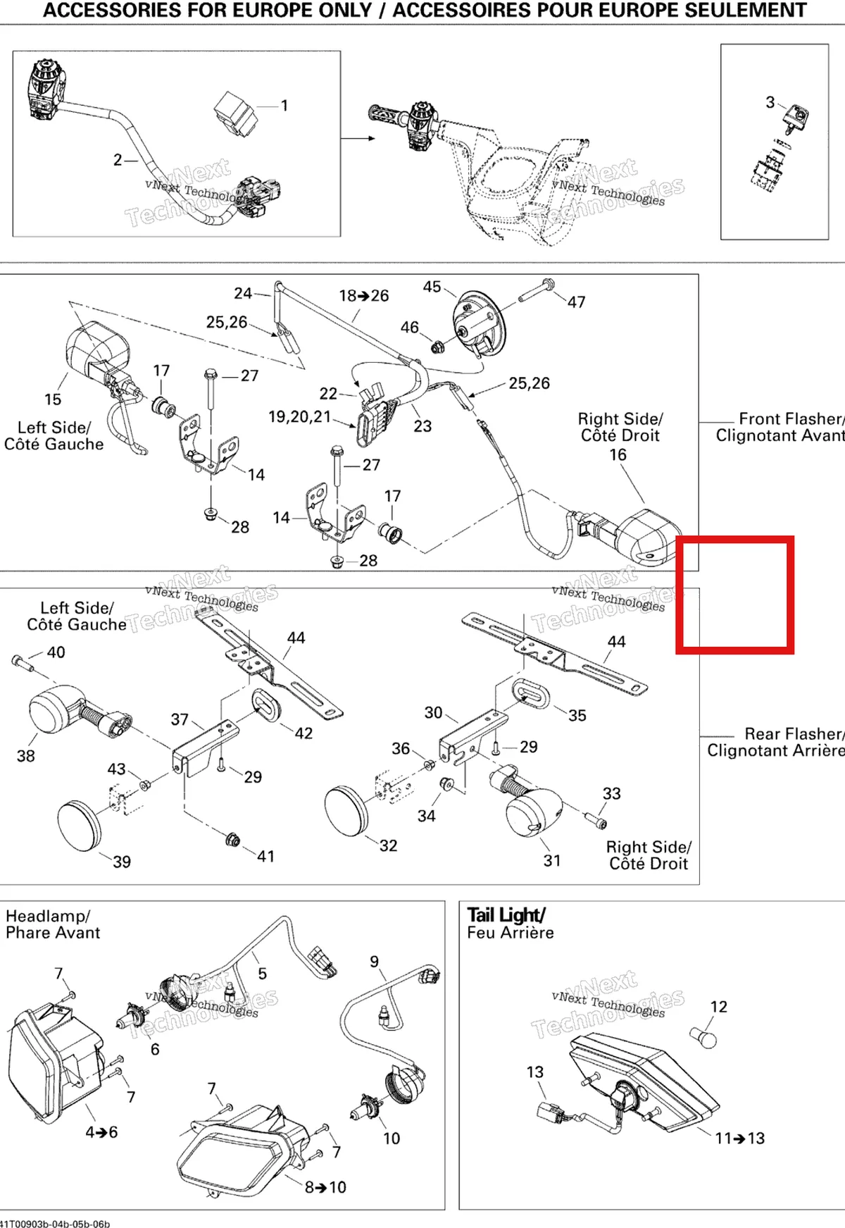 Деталь 710001562 на схеме узла 2009 Can-Am Outlander 650 EFI XT Electrical Accessories Euro
