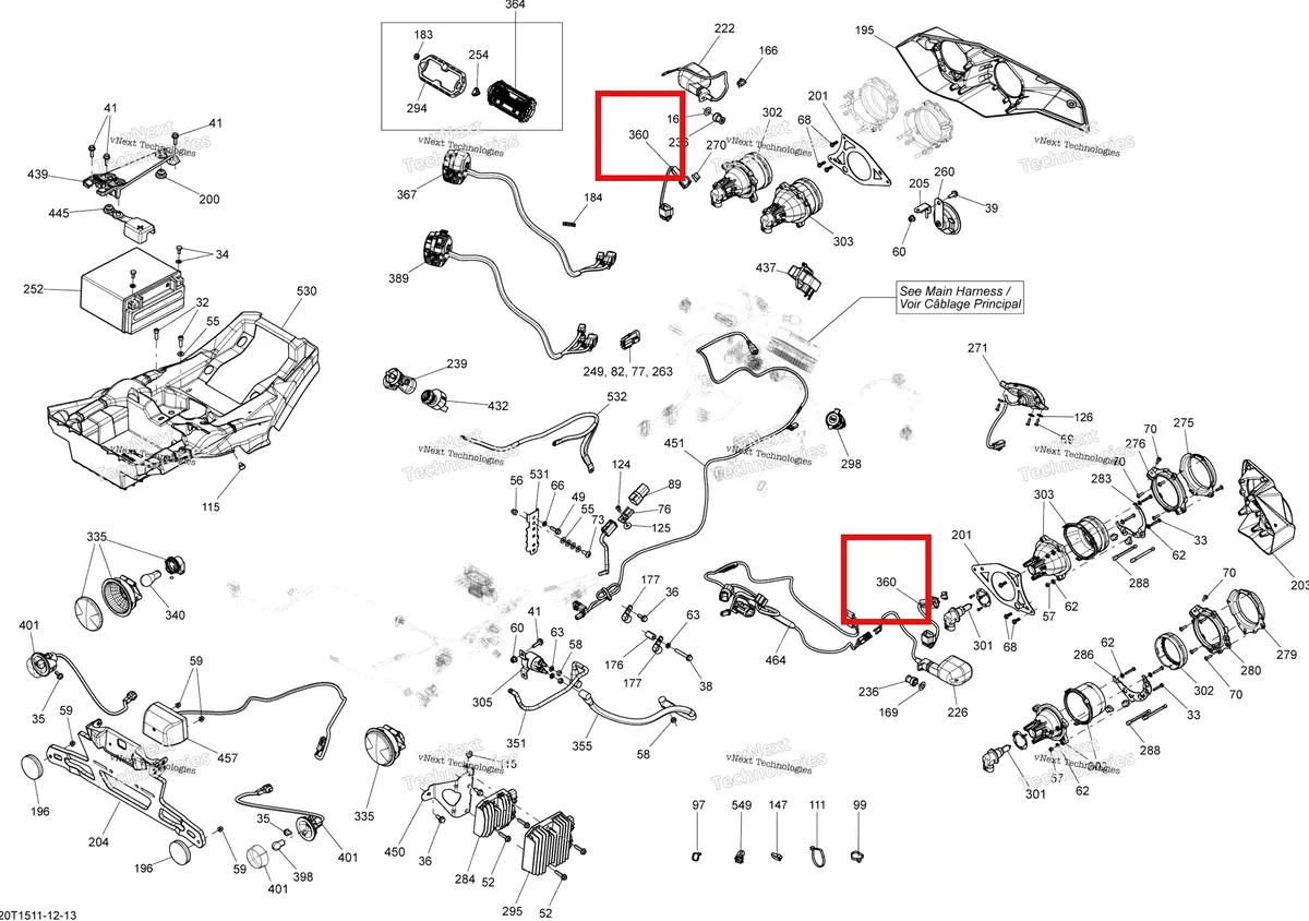 Деталь 710001757 на схеме узла 2015 Can-Am RENEGADE 1000 EFI Electrical System