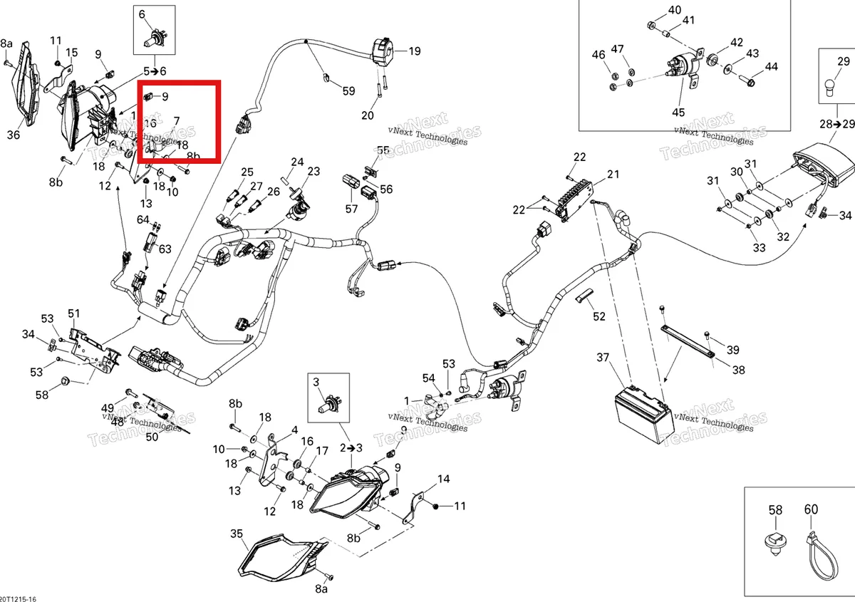 Деталь 710001764 на схеме узла 2015 Can-Am DS 450EFI STD Electrical System