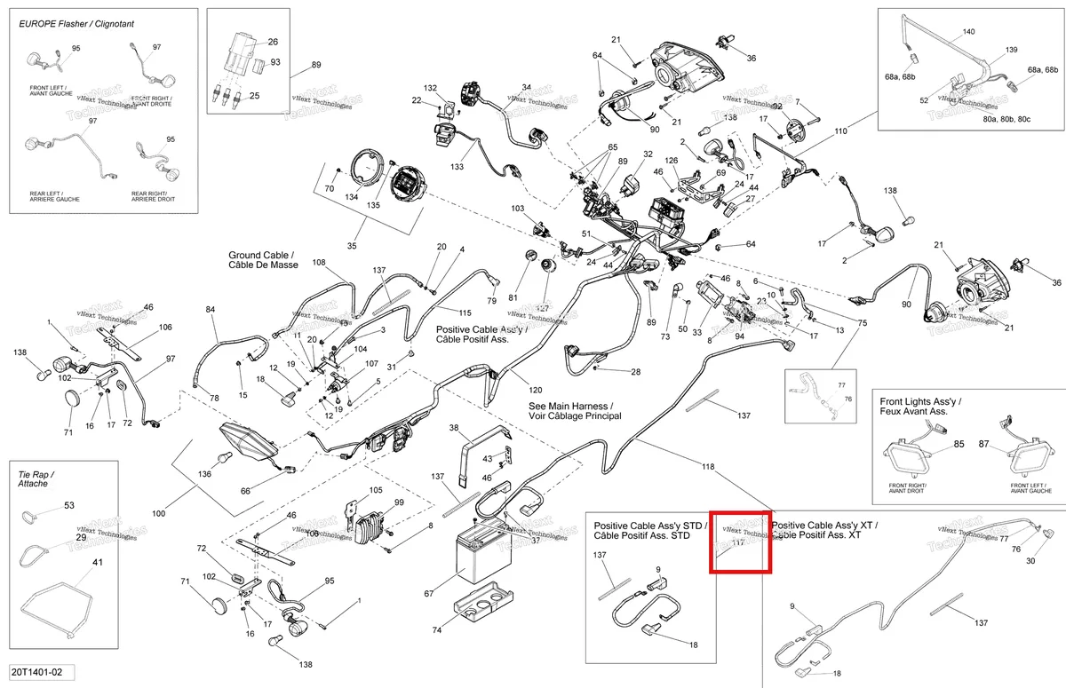 Деталь 710001822 на схеме узла 2014 Can-Am OUTLANDER 400 EFI, STD, XT Electrical System