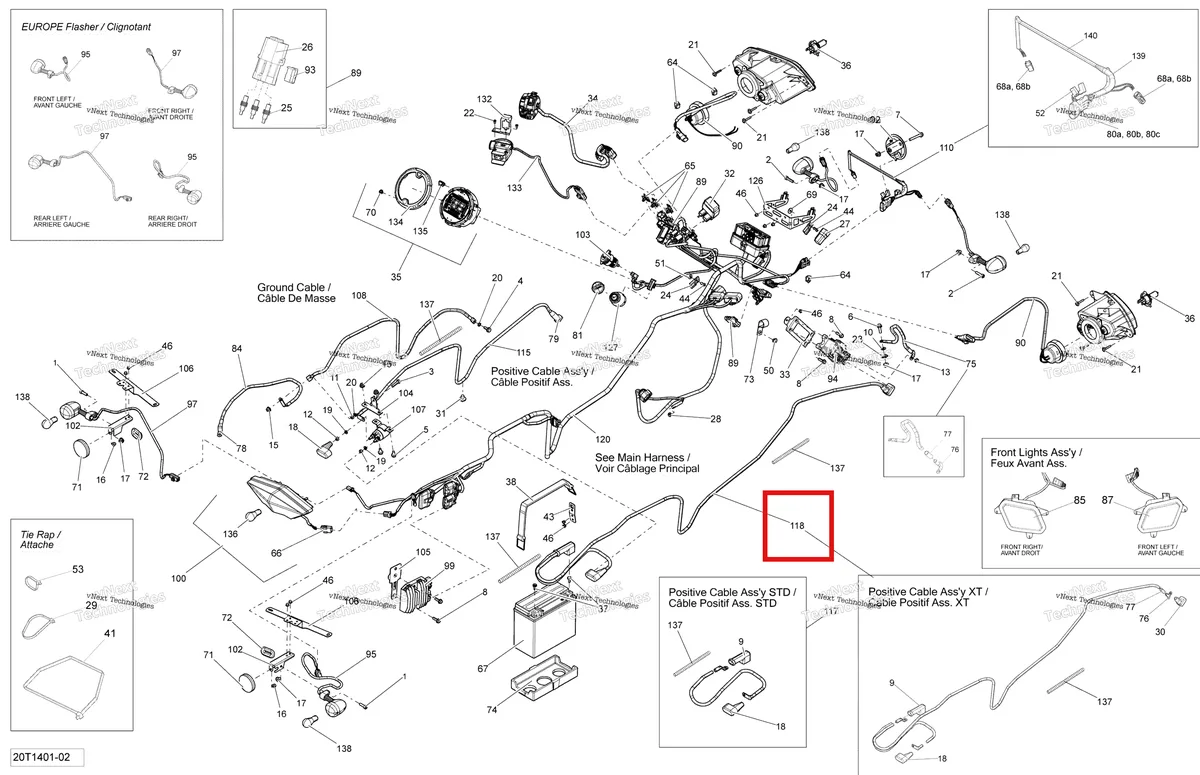 Деталь 710001824 на схеме узла 2014 Can-Am OUTLANDER MAX 400 EFI, STD, XT Electrical System