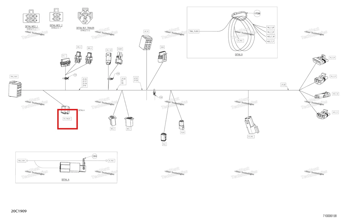 Деталь 710001931 на схеме узла 2019 Can-Am TRAXTER HD5 - T1B SERIES Electrical - Harness - 710006158