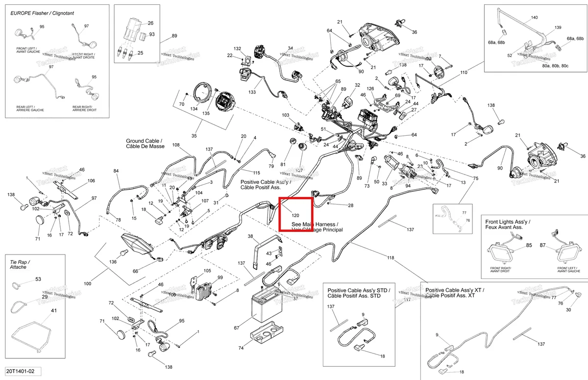 Деталь 710002113 на схеме узла 2014 Can-Am OUTLANDER 400 EFI, STD, XT Electrical System