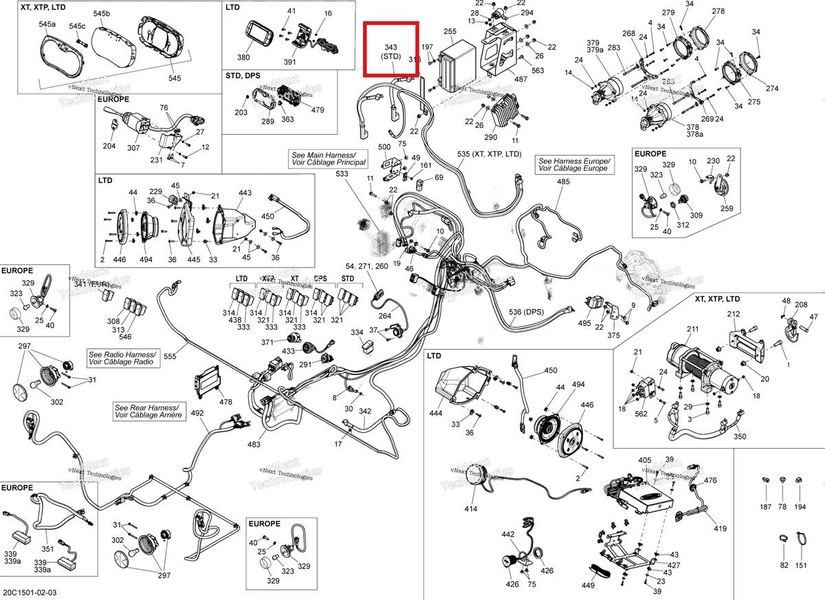 Деталь 710002148 на схеме узла 2015 Can-Am COMMANDER 1000_STD_DPS_XT_XTP Electrical System