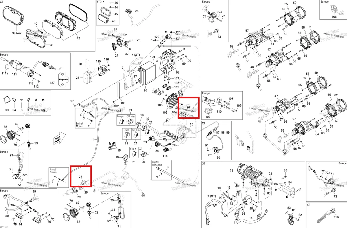 Деталь 710002165 на схеме узла 2011 Can-Am Commander 1000 Electrical System