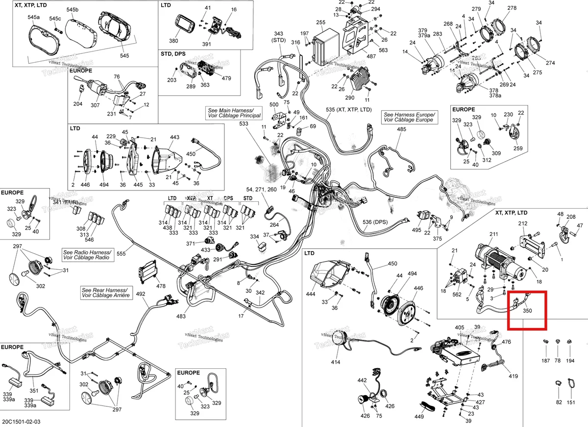 Деталь 710002216 на схеме узла 2015 Can-Am COMMANDER 1000_STD_DPS_XT_XTP Electrical System