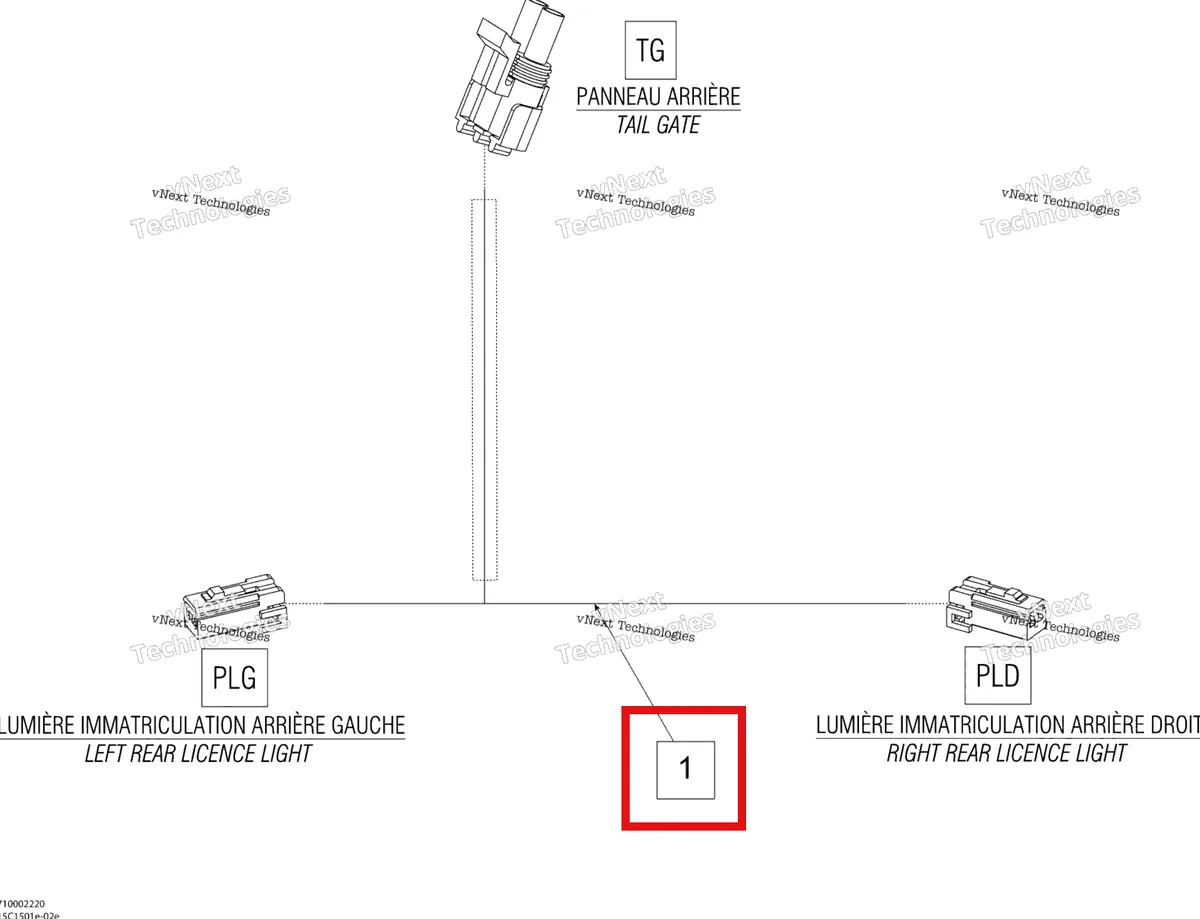 Деталь 710002220 на схеме узла 2015 Can-Am COMMANDER 1000_STD_DPS_XT_XTP Electrical Harness Tail Gate, Europe