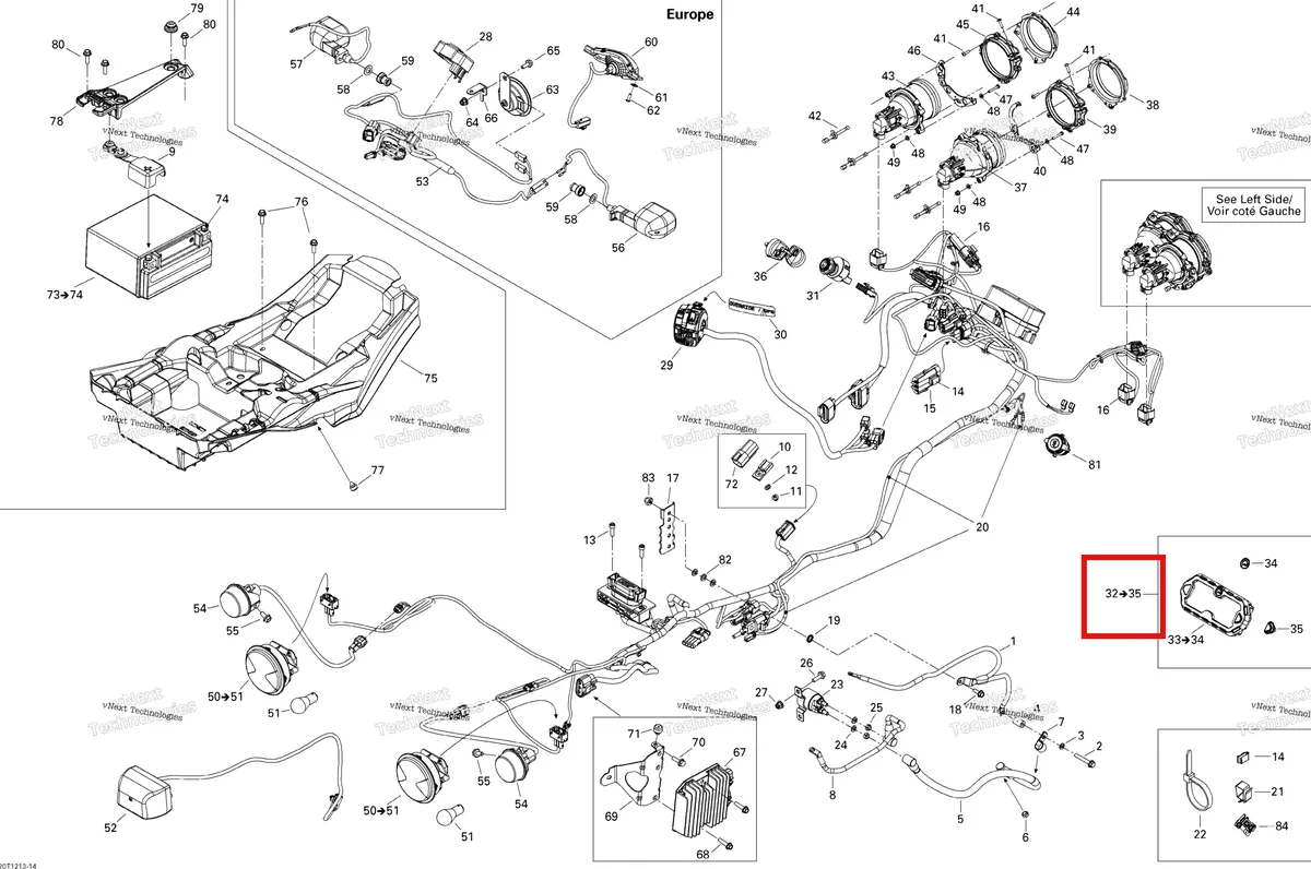 Деталь 710002294 на схеме узла 2012 Can-Am Renegade STD, XXC, 1000 EFI Electrical System