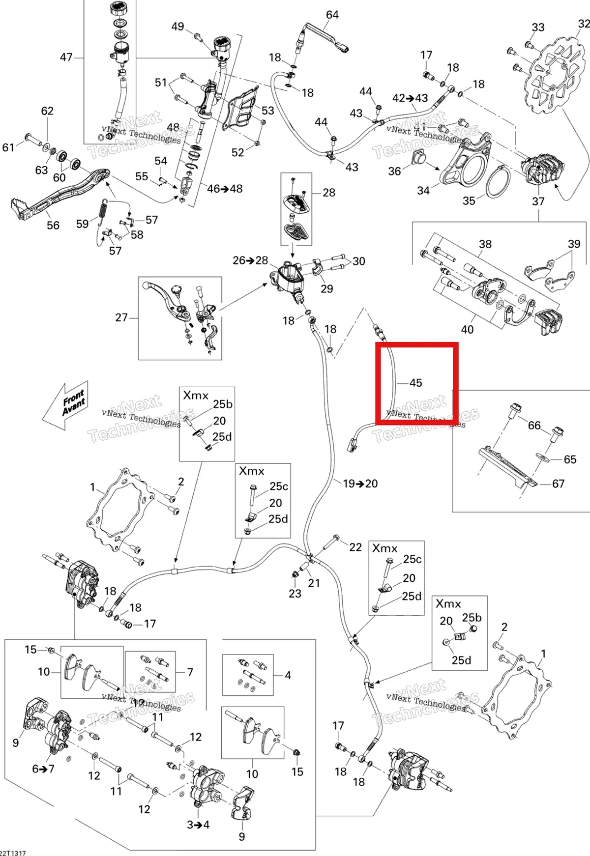 Деталь 710002302 на схеме узла 2013 Can-Am DS 450EFI XMX Hydraulic Brakes