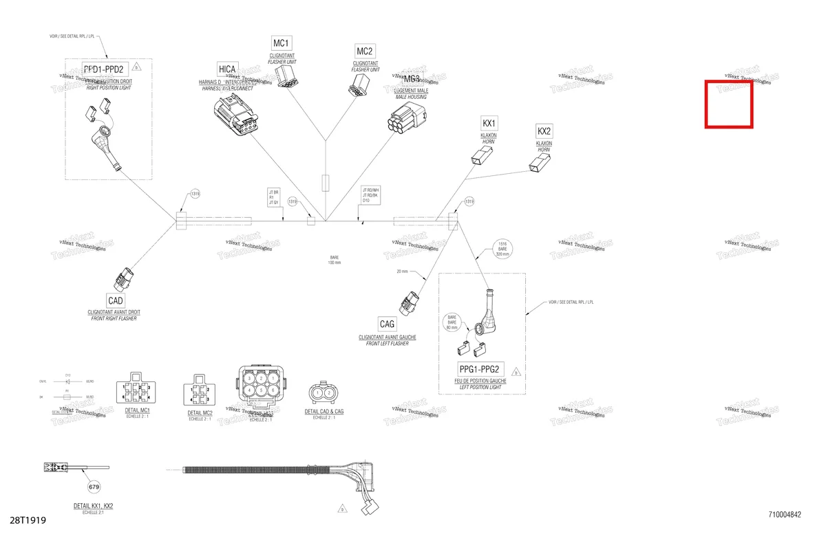 Деталь 710002313 на схеме узла 2019 Can-Am OUTLANDER MAX 650 EFI - T3 Main Harness 710004842