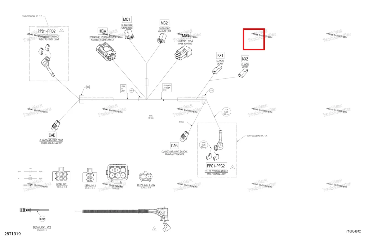 Деталь 710002314 на схеме узла 2019 Can-Am OUTLANDER MAX 650 EFI - T3 Main Harness 710004842