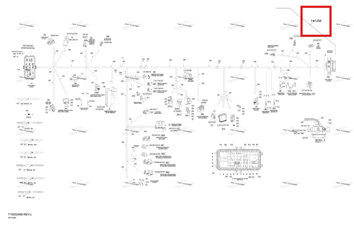 Деталь 710002495 на схеме узла 2012 Can-Am Outlander MAX 800REFI LTD Main Harness Europe Ltd