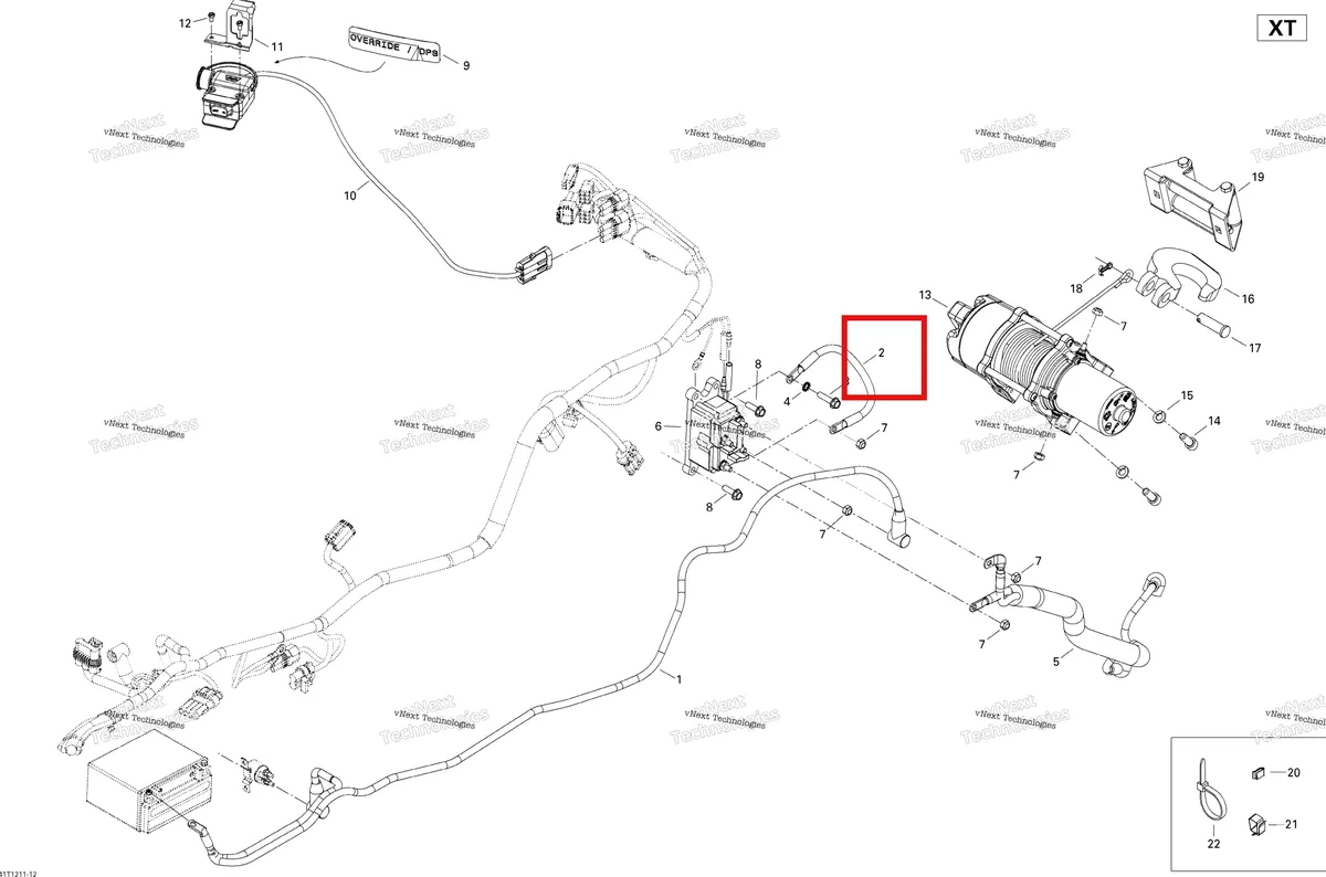 Деталь 710002561 на схеме узла 2012 Can-Am Outlander STD, XT, 1000 EFI Electrical Accessories Xt