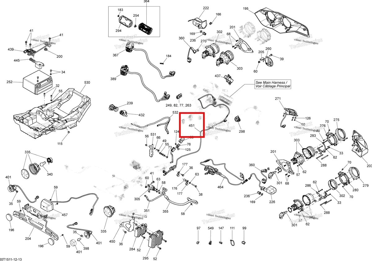 Деталь 710002613 на схеме узла 2015 Can-Am RENEGADE 1000 EFI Electrical System