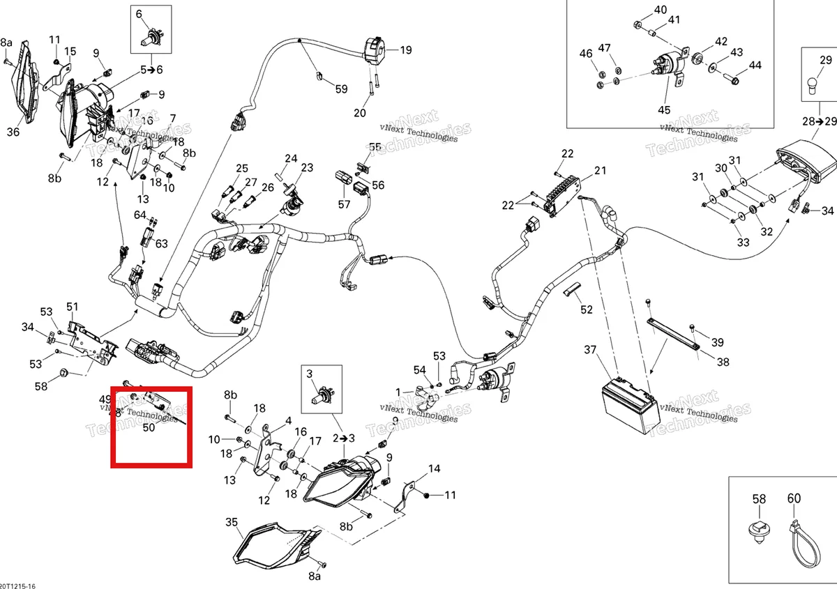 Деталь 710002614 на схеме узла 2015 Can-Am DS 450EFI STD Electrical System