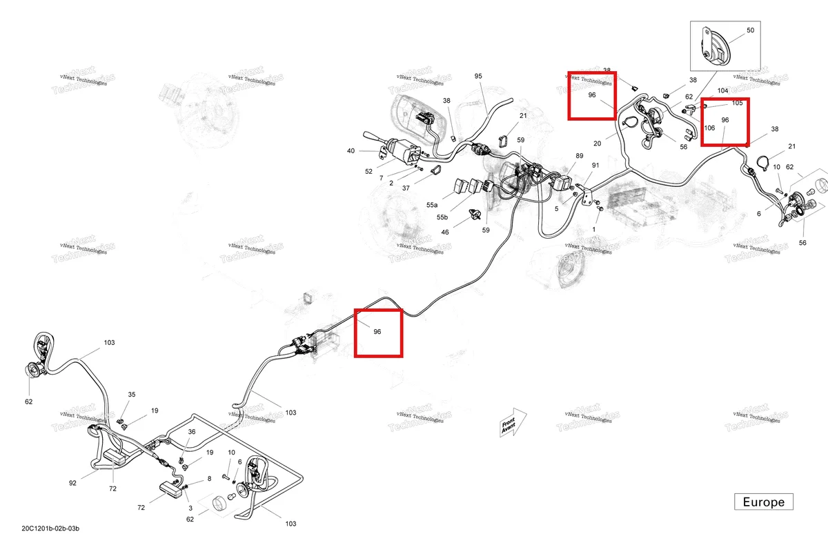 Деталь 710002634 на схеме узла 2012 Can-Am Commander STD, XT, 800R EFI Electrical System Europe