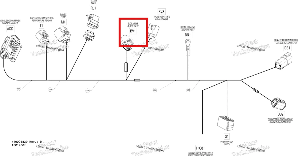 Деталь 710002664 на схеме узла 2014 Can-Am MAVERICK 1000_XMR Electrical Harness Compressor