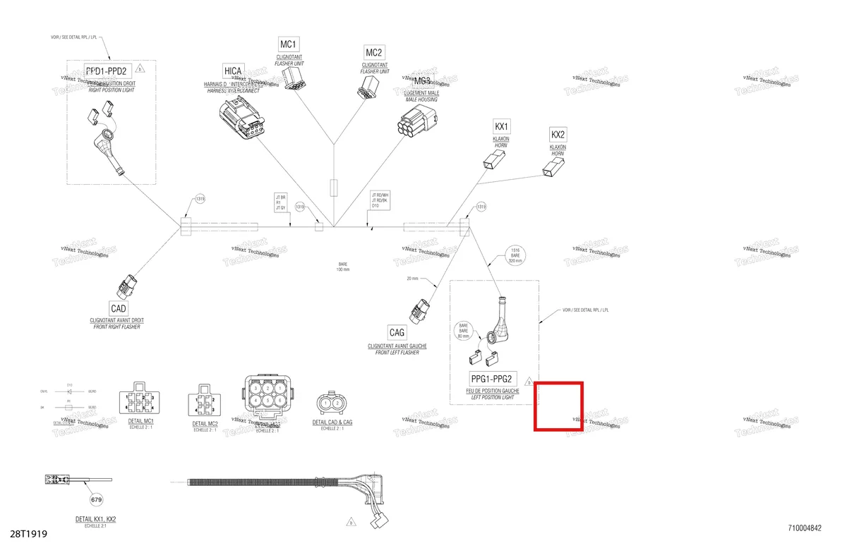 Деталь 710002674 (Резистор) на схеме узла 2019 Can-Am OUTLANDER MAX 650 EFI - T3 Main Harness 710004842