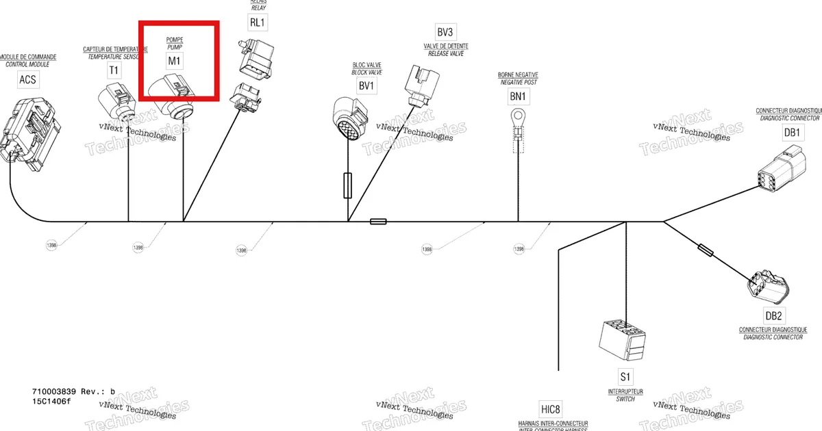 Деталь 710002681 на схеме узла 2014 Can-Am MAVERICK 1000_XMR Electrical Harness Compressor